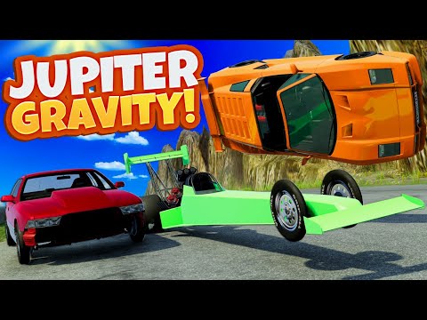 Downhill JUPITER GRAVITY with The FASTEST CARS in BeamNG Drive Mods!