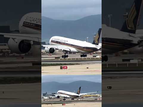 Singapore Airlines Airbus 350 landing at Barcelona #youtubeshorts #remix #shorts #short #aviation