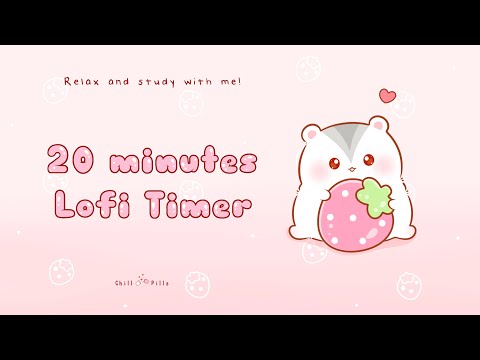 20 minutes - Relax & study with me Lofi | Strawberry hamster #timer #20minute  #20minutes   #lofi