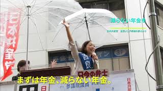 吉良よし子参院東京選挙区候補の街頭演説【年金編】2019.07.07