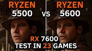 Ryzen 5 5500 vs Ryzen 5 5600 | RX 7600 8GB | Test in 23 Games at 1080p | Big Difference? | 2025