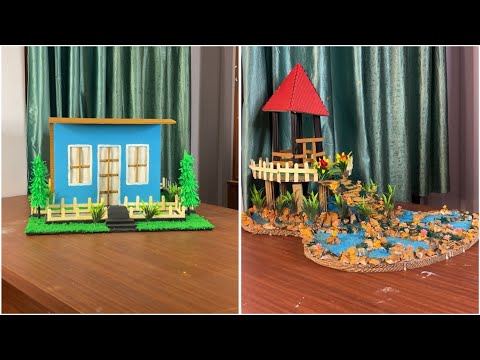 DIY Miniature House & Gazebo with Waterfall | Creative Craft Ideas