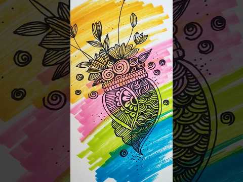 Freehand line art drawing #lineart #doodle #doodleart #penart #mehndidesign #colourful #trending