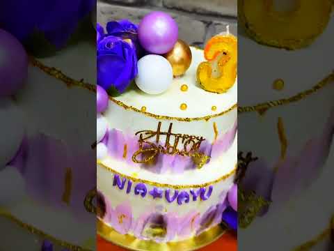 Purple Theme Cake And Decoration #shorts #kkhushifoods