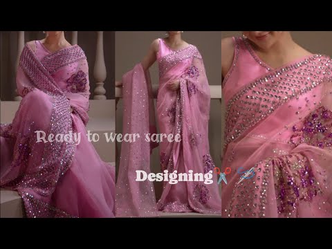 Haniya Amir inspired ready to wear saare/trending stone work saare designing/models inspired