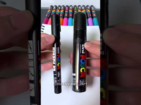 Drawing, But the Posca Marker is HUGE! Very Satisfying (#Shorts)