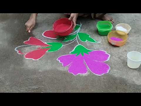 Margazhi madham Special Flower Rangoli 2025🌺 / Rangoli🌺 / Hibicus Rangoli🌺 / Flower Rangoli🌺 /Flower