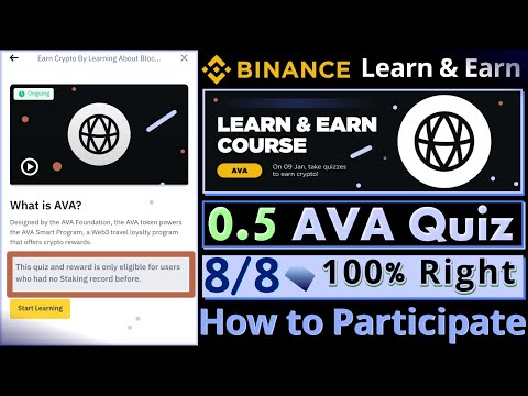 Binance AVA Quiz Answers || Learn and Earn 0.5 AVA Quiz Solution || 8 Quiz Answers