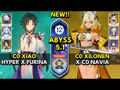 NEW Spiral Abyss 5.1 Floor 12 (9 Stars) C0 XIAO & C0 XILONEN - Genshin Impact 5.1