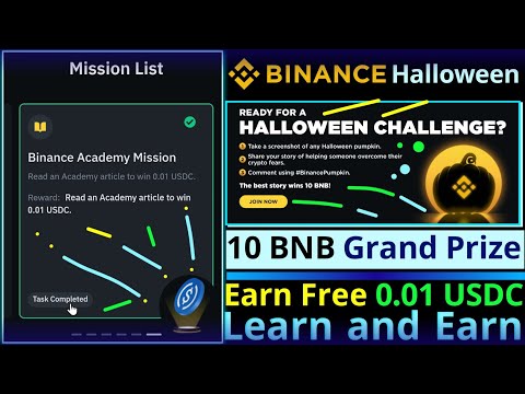 Binance Halloween Pumpkin Chase || 10 BNB Grand Prize || Learn and Earn 0.01 USDC