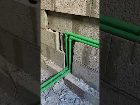 Chasing water supply pipes pipes into walls | Chase cutting #shorts  #plumbing #engineering #pipe