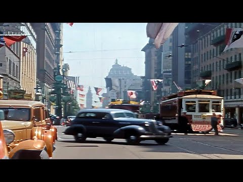 A Glimpse of San Francisco 1930s in color [60fps,Remastered] w/sound design added