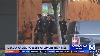 1 dead after armed robbery at luxury high-rise in DTLA