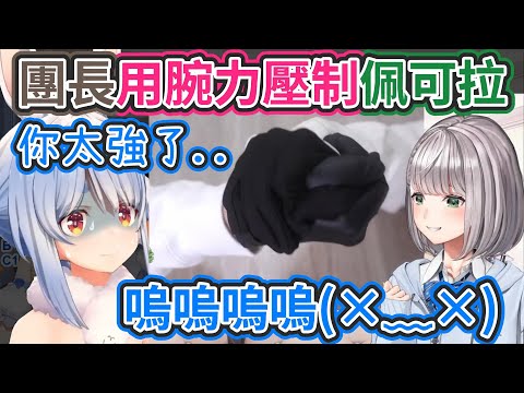 團長用腕力壓制佩可拉..讓她動彈不得(×﹏×)【hololive中文】 【Vtuber精華】【兔田佩可拉/白銀諾艾爾】