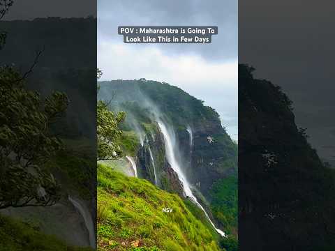 Maharashtra in Monsoon ❤️🌦️⛰️ #maharashtra #monsoon #sahyadri #travel #waterfall #youtubeshorts