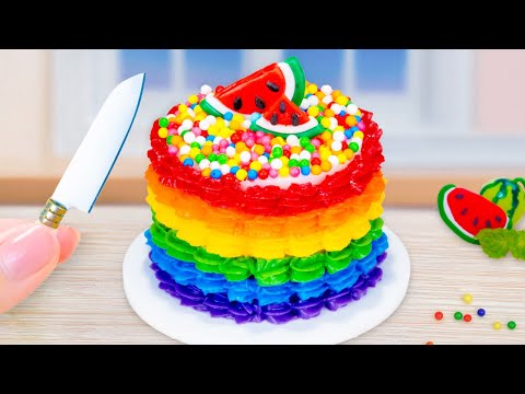 Satisfying Rainbow Cake  Decorating | Amazing Cake Miniature🌈🎂