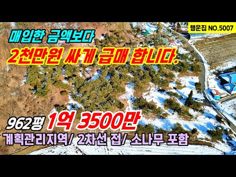 (급급매)매입한 금액보다 2천만원 싸게 팝니다.2차선 접 남향의 전원주택지 체류형쉼터 주말농장 소나무포함 보령부동산 토지매매~행운집 행운땅부동산 전원주택 농가주택 시골집 싼땅 싼집