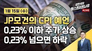 [김현석의 월스트리트나우-1월15일] JP모건 "CPI 0.23% 밑이면 주가 상승, 넘으면 하락"