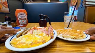 POV IHOP Breakfast SAMPLER (Sausage, Bacon, Ham, Eggs, Hashbrowns, AND Pancakes) IT'S BEEN A WHILE