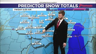 Snow Returns Thursday morning 7 News at Noon update