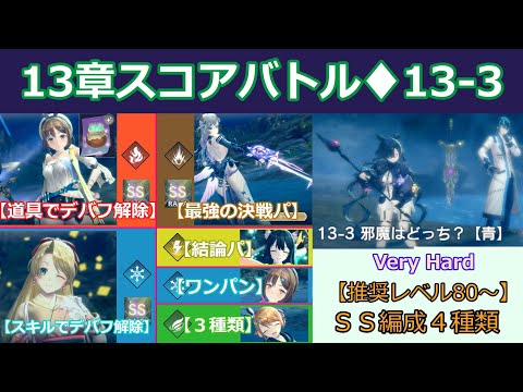 【レスレリ】13章のスコアバトル「13-3」SS攻略編成6種類の紹介【火ライザ】【打ヴァレリア】【氷マリー】【結論パ3種】【SS評価】【レスレリアーナのアトリエ】