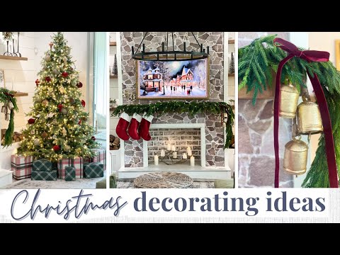 CHRISTMAS DECORATE WITH ME 2023 🎄PART 1 | Christmas Tree Decorating, Christmas Mantle + Living Room