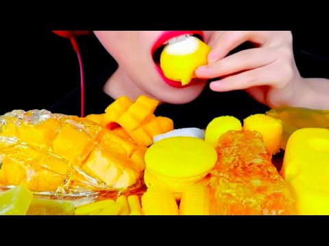 ASMR, Mukbang, Yellow Food Eating Vlog 노란색 음식 먹기 파티  @HongyuASMR