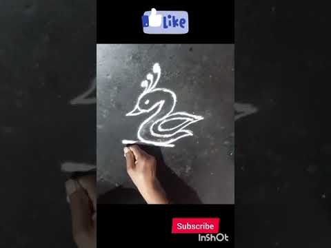 सणासुदीच्या घाईच्या वेळी काढायला साध्या सोप्या रांगोळ्या | peacock  kolam | Aary Creative Rangoli