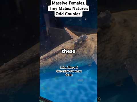 Massive Females, Tiny Males: Nature's Odd Couples! #ytshorts #facts #biologyscience #seacreatures