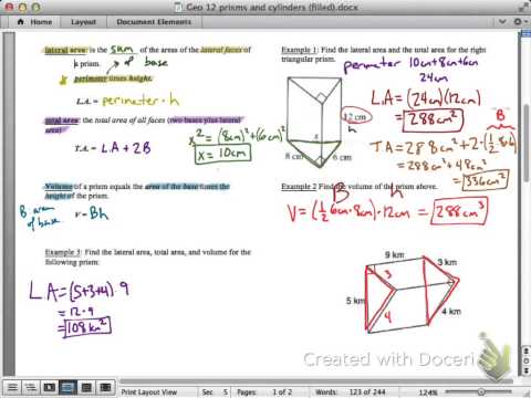 geometry: prisms and cylinders