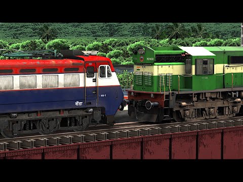 WAG7 Rescue WDM3D Express Train I TRAIN SIMULATOR I BUMPY RAILROAD I TRAIN WALA GAME I RAILWAY RITAM