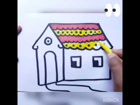 House drawing /Draw easily step by step house #Drawing and painting magic 🪄