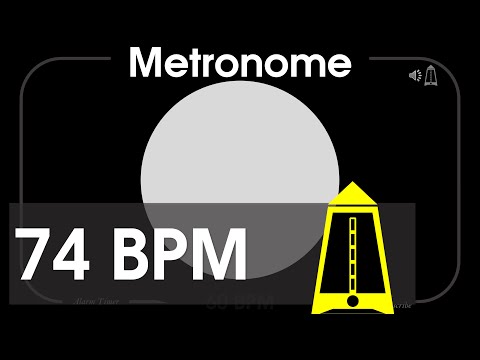 74 BPM Metronome - Andante - 1080p - TICK and FLASH, Digital, Beats per Minute