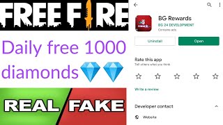 BG Rewards app real or fake | free diamonds | Garena free fire | Tech Lover DK