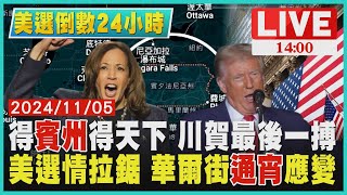 得賓州得天下 川賀最後一搏  美選情拉鋸 華爾街通宵應變LIVE｜1400美選倒數24小時｜TVBS新聞