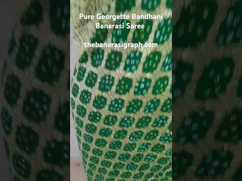 pure Georgette Bandhani Banarasi Saree.. #bandhanisilk #purebanarasi