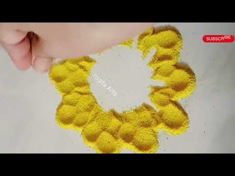 मार्गशीर्ष गुरुवारी पाटाभोवती काढण्यासाठी अतिशय सोपी रांगोळी rangoli flower design latest easy