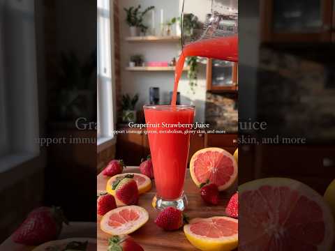 Grapefruit Strawberry Juice recipe💕🍓 #namaj2 made in my juicer! Recipe in comments.