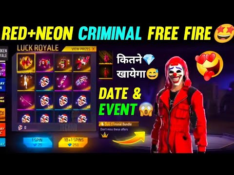 RED CRIMINAL BUNDLE RETURN | NEON CRIMINAL BUNDLE FREE FIRE | CRIMINAL BUNDLE RETURN | FF NEW EVENT