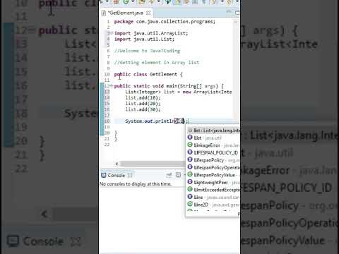 Get Element from ArrayList at Specific Index | ArrayList get(index) Method java #shorts #javatcoding