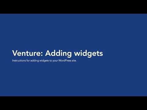 Venture: Adding widgets