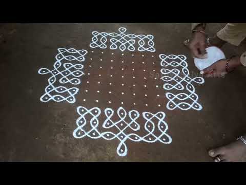 15 x 1 dots margazhi  kambi kolam | Elegant beautiful sikku kolam | SathyaSelva Arts