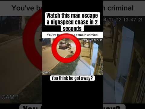 Watch this man escape a high speed in 2 seconds