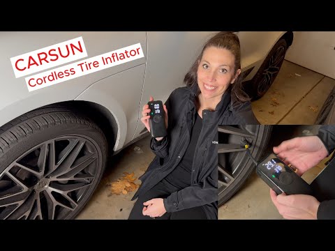 CARSUN Cordless Tire Inflator quick and easy to use! #inflator #tireinflator #cordless