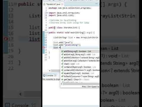 Iterate arraylist in java using for loop #shorts #javatcoding #java