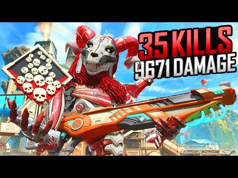 ABSOLUTELY INSANE 35 KILLS and 9,671 Damage Revenant Apex Legends Gameplay