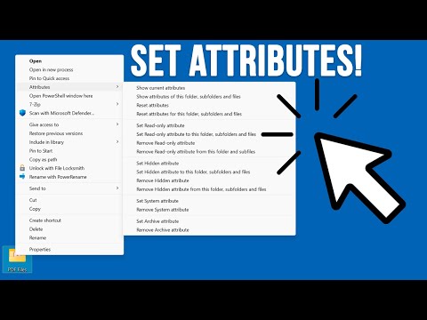 Add a Right Click Change Attributes Context Menu Option for Files and Folders