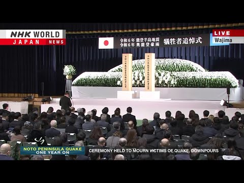 Noto Peninsula quake one year on: Ceremony held to mourn victimsーNHK WORLD-JAPAN NEWS