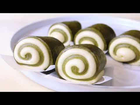 #38 抹茶雙色饅頭捲, 不是蛋糕是饅頭~!Matcha two-color steamed bun roll, not a cake but a steamed bun~!【黃子橙Zicheng】