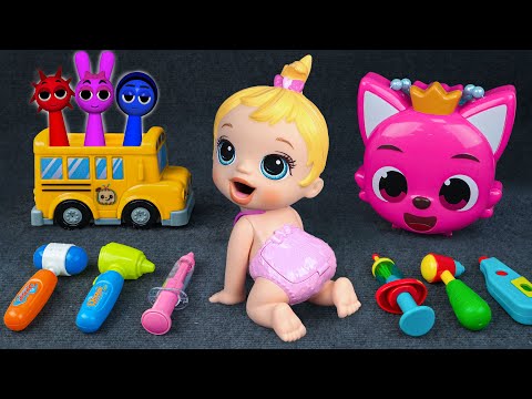 95 Minutes Satisfying Pinkfong Doctor Collection, Unboxing Sprunki Ambulance | Tina Unboxing Toys